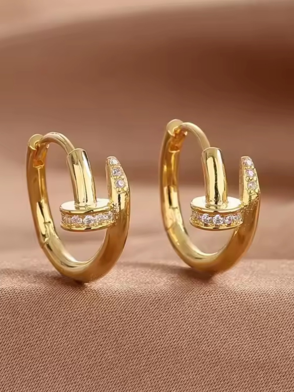 Target Gold Hoop Earrings with Sparkling Accents